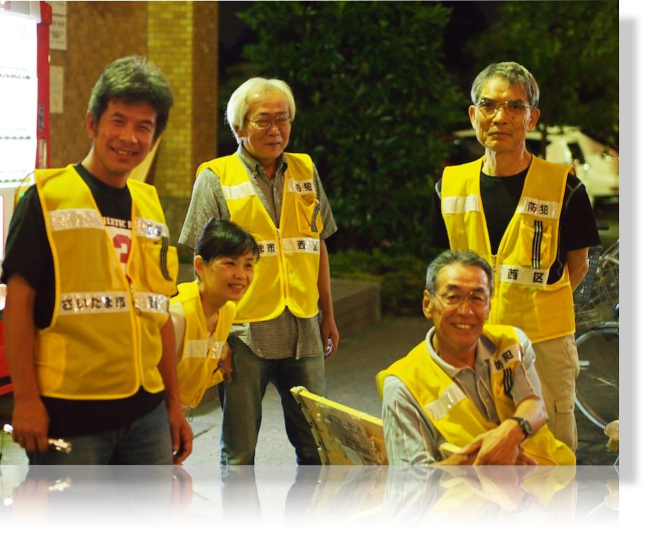 防犯パトロール集会室前集合